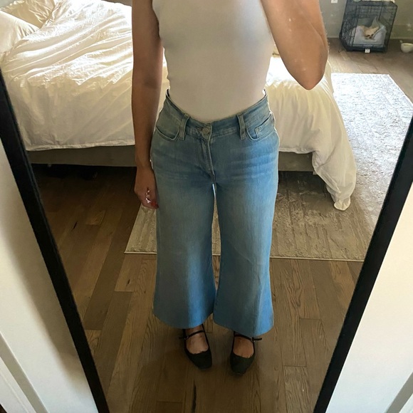 Frame Le Palazzo Flare Wide Leg Cropped Jeans - Picture 4 of 9